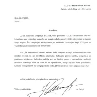 Balsts / FF International Movers