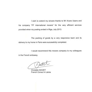 Embassy of France in Riga / FF International Movers