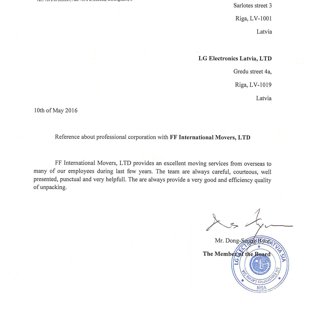 LG Electronics / FF International Movers
