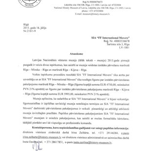 Latvijas Nacionālais Vēstures Muzejs / FF International Movers