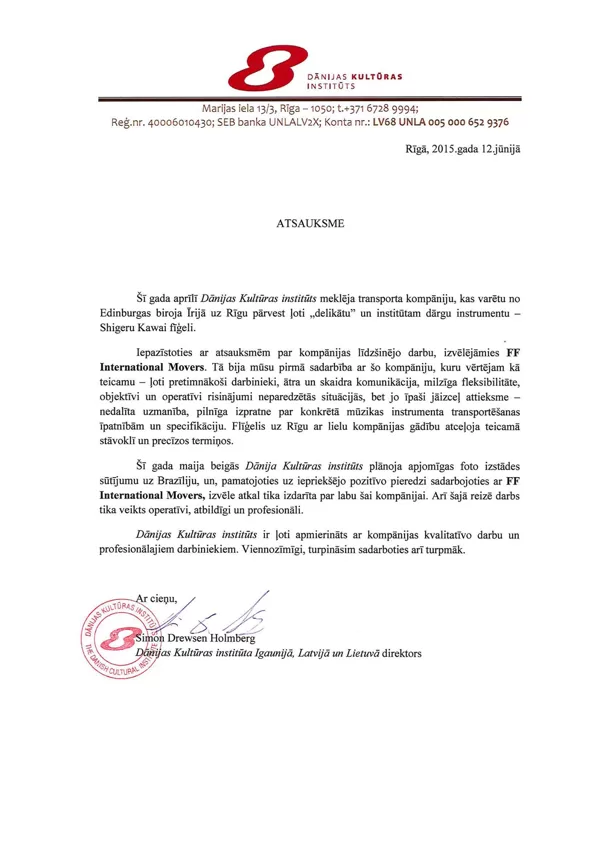 Dānijas Kultūras Institūts / FF International Movers