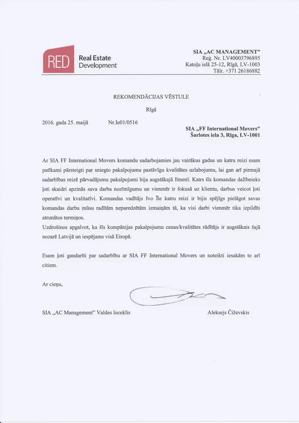 Real Estate Development / FF International Movers