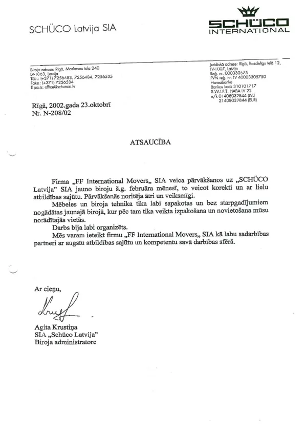 Shuco Latvia / FF International Movers